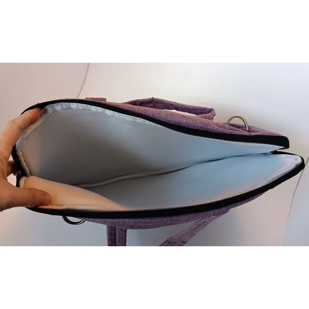 Qishare Purple Heathered Laptop Case Bag No Shoulder Strap